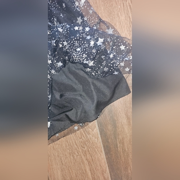 BESTSEY JOHNSON NYLON MESH BUSTIER TOP BLACK STARRY DRESS BRAND NEW SZ 2 - Picture 5 of 5